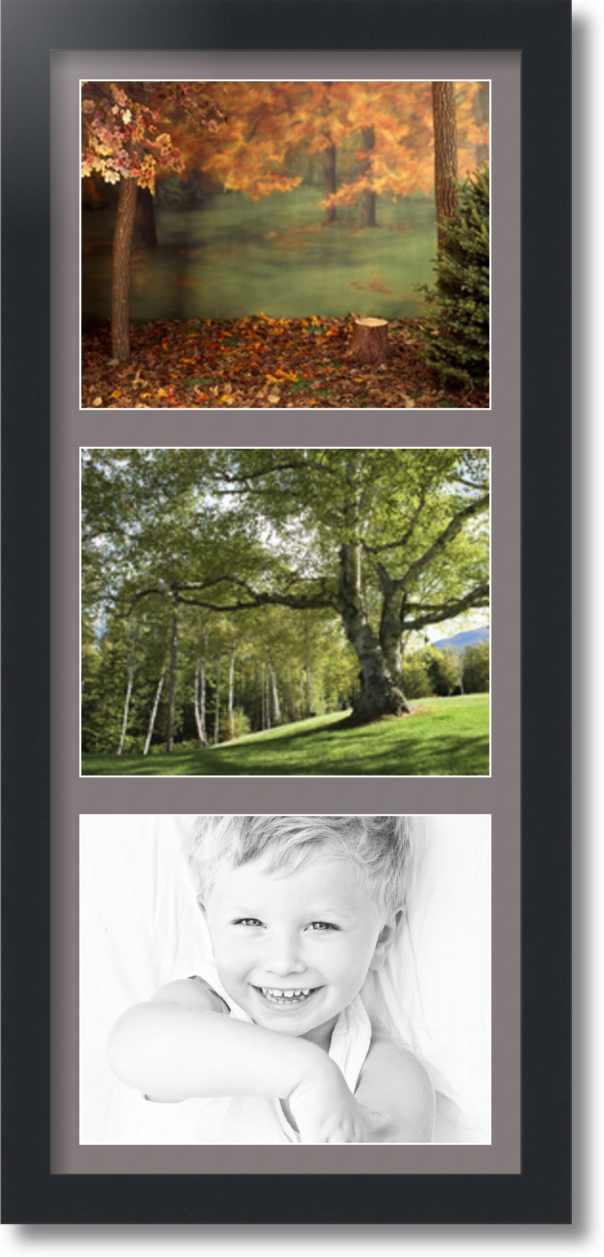 ArtToFrames Collage Photo Picture Frame with 3 - 8x10 inch Openings, Framed in Black with Over 62 Mat Color Options and Plexi Glass (CSM-3926-2156)