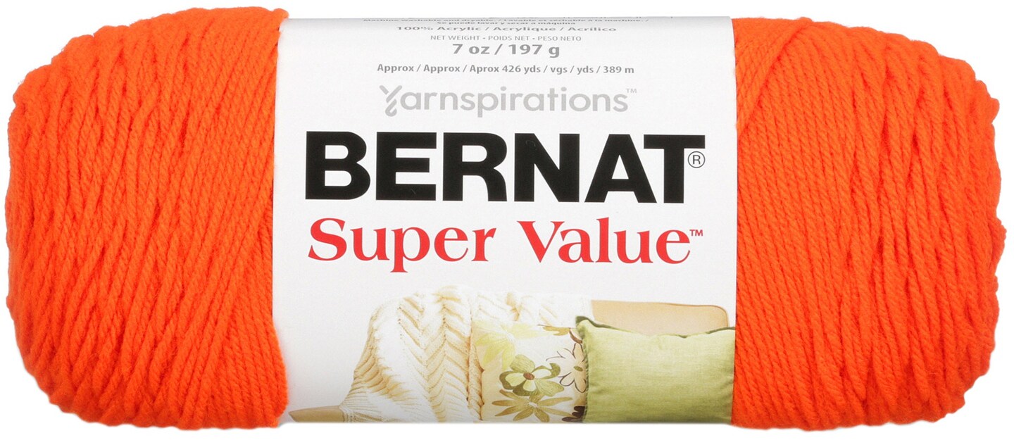Bernat Super Value Solid Yarn - True Red
