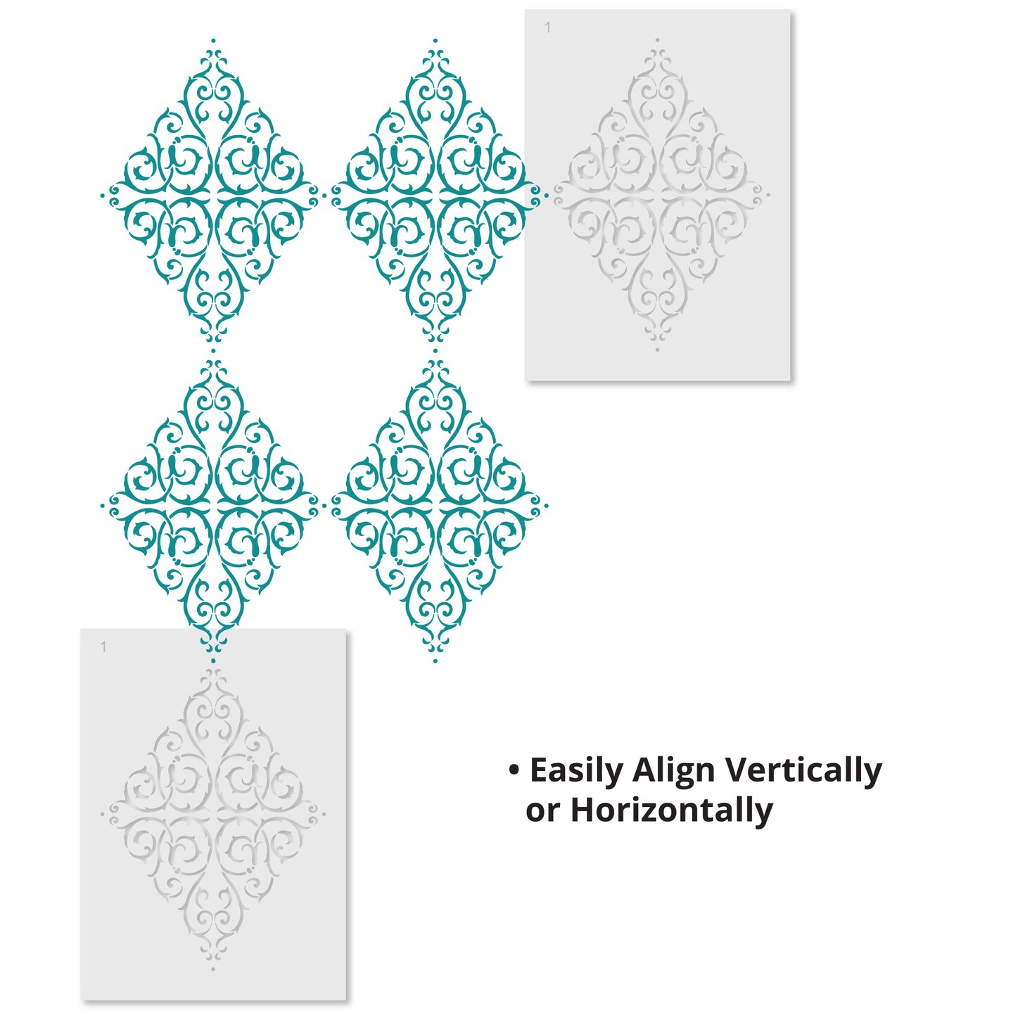 Diamond Medallion Wall Stencil | 3417 by Designer Stencils | Mandala &#x26; Medallion Stencils | Reusable Art Craft Stencils for Painting on Walls, Canvas, Wood | Reusable Plastic Paint Stencil for Home Makeover | Easy to Use &#x26; Clean Art Stencil