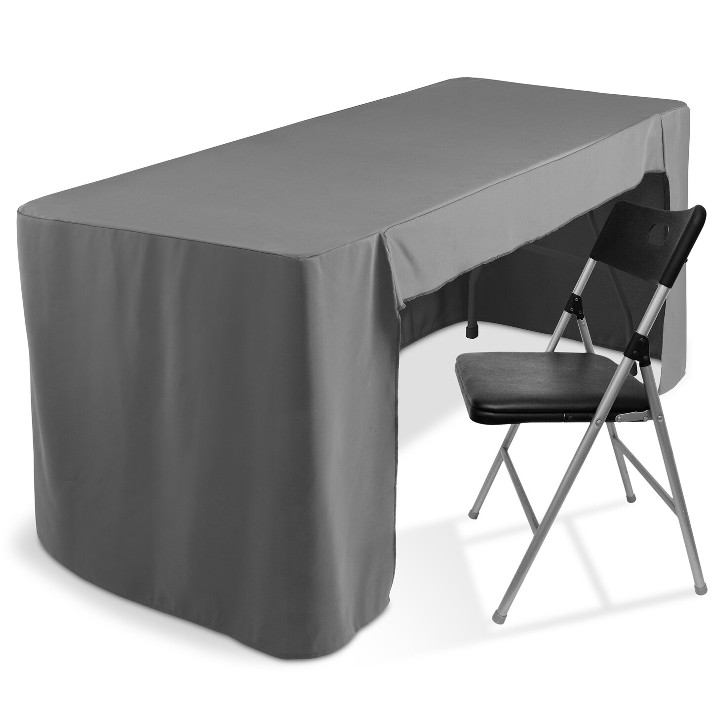 Lann&#x27;s Linens Premium 6&#x27; Trade Show Table Cover - Open Back Fitted Tablecloth