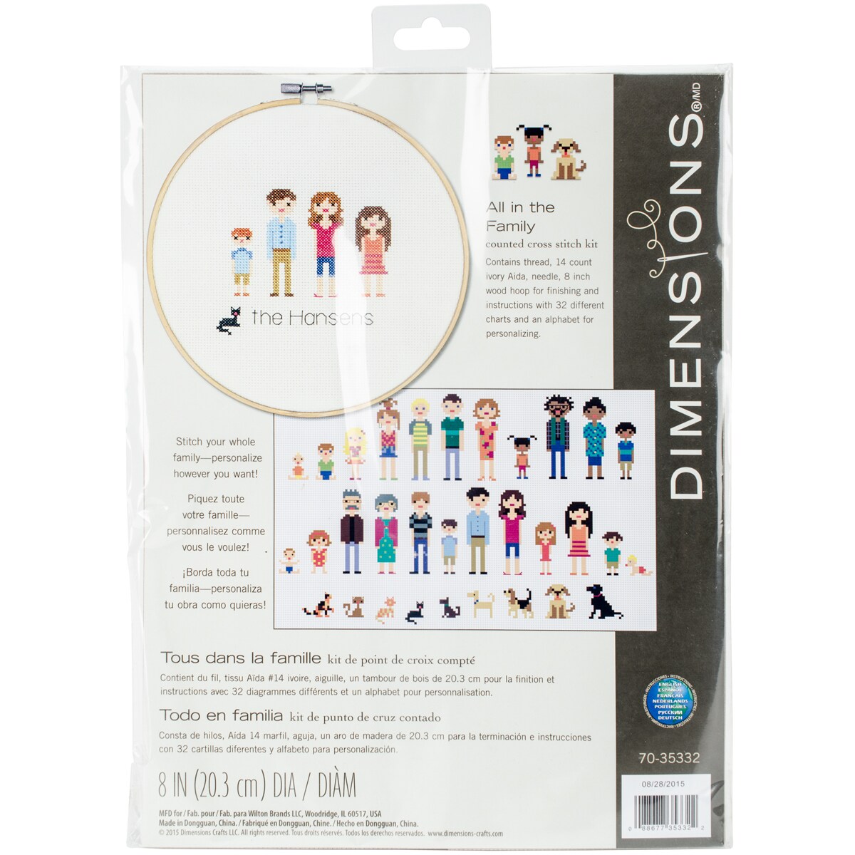 Dimensions Counted Cross Stitch Kit 8" Round-All In The Family
