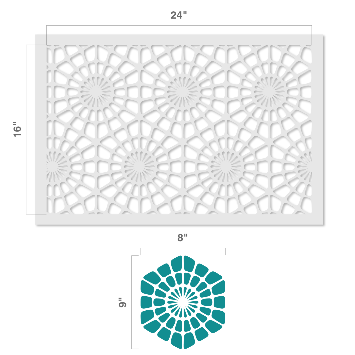 8-Inch Tiled Flower Wall Stencil | 3707A by Designer Stencils | Floral Stencils |