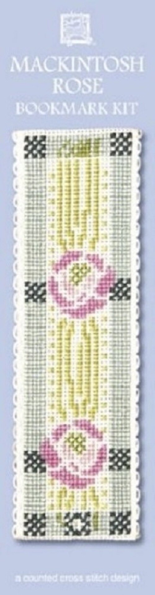Textile Heritage Counted Cross Stitch Bookmark Kit - Mackintosh Rose