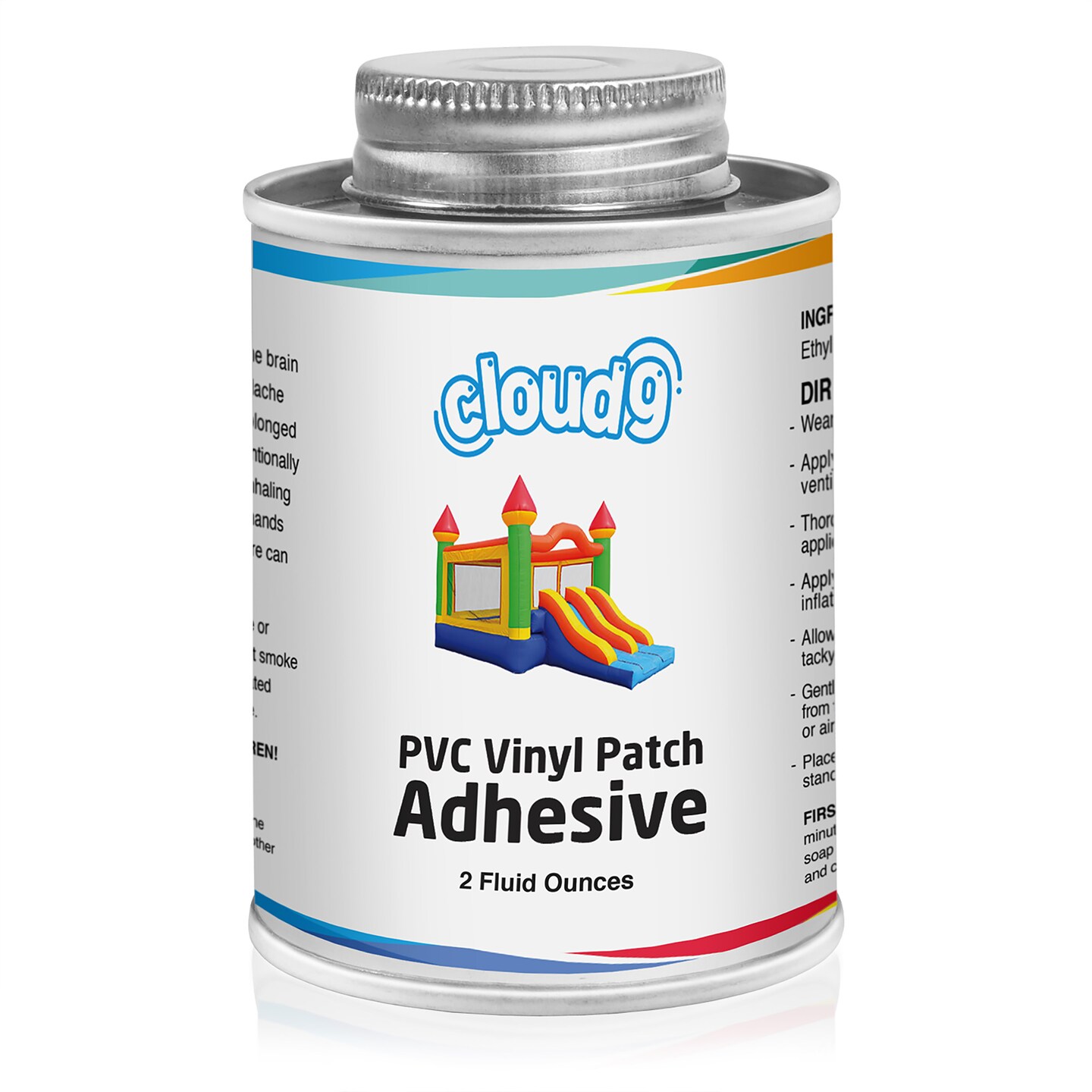 Cloud 9 Professional Vinyl Repair Patch Kit for Inflatable Bounce House with Hold Down Stakes