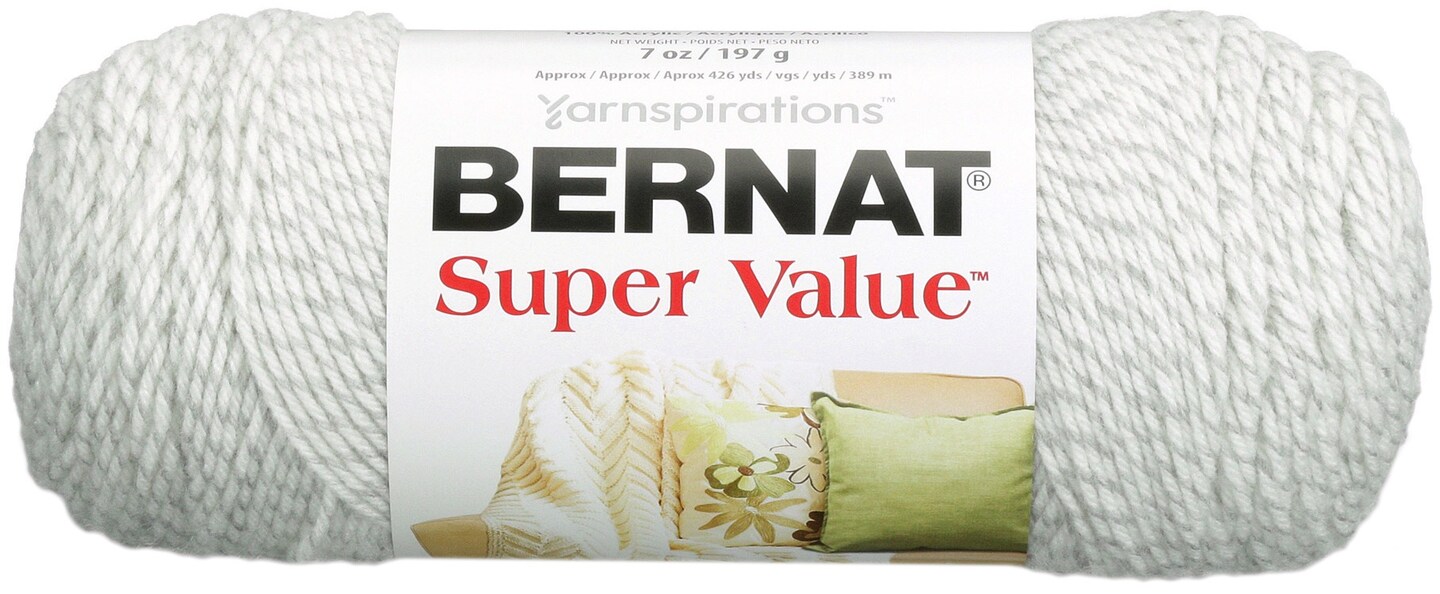 Bernat Super Value Solid Yarn-Grey Ragg