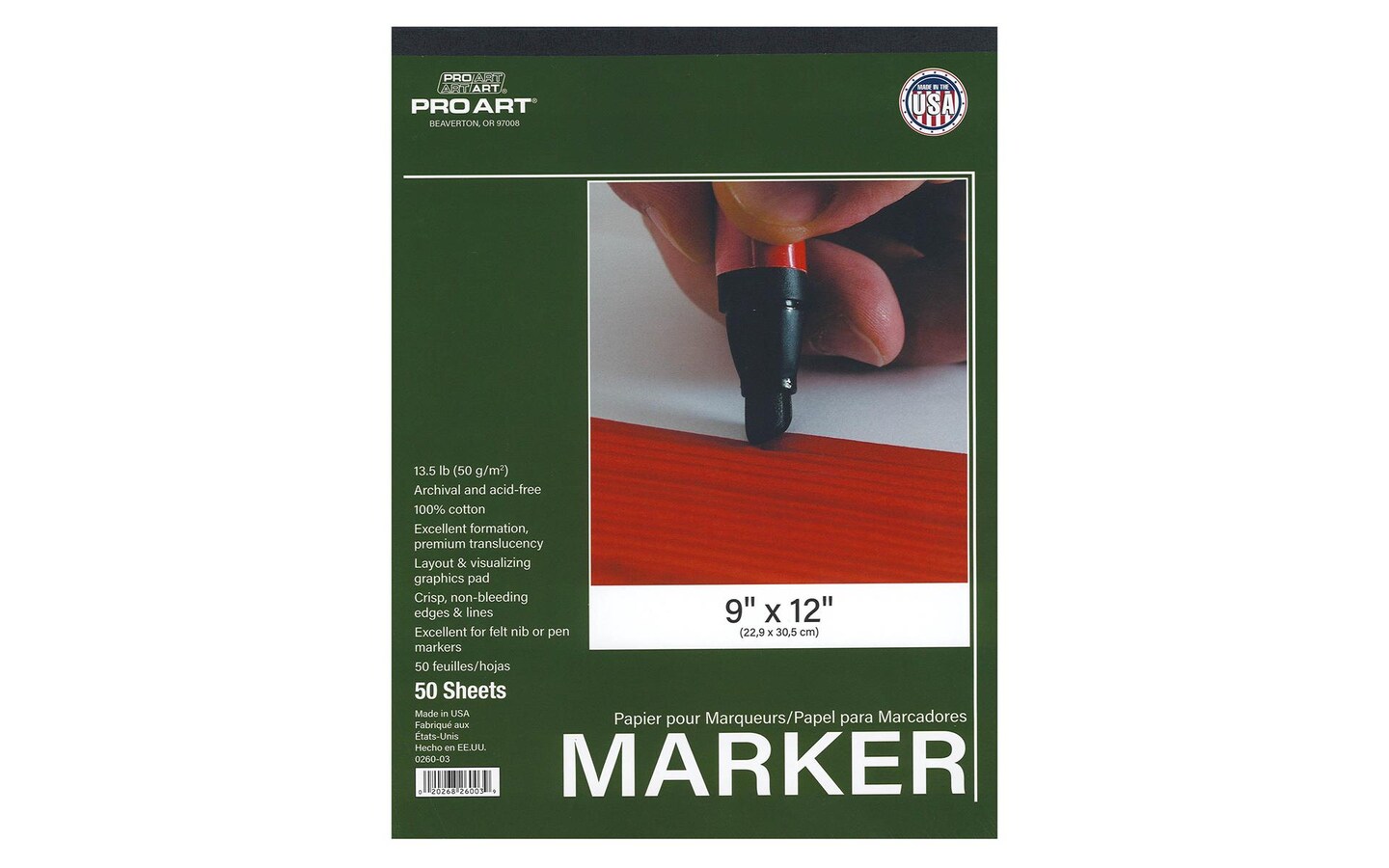 Wholesale Artmate Marker Paper Pad 9X12 Inch 50 Sheets18lb/70gsm 1  Pack,Folding Over Painting Paper for Pen Pencil Marker From m.