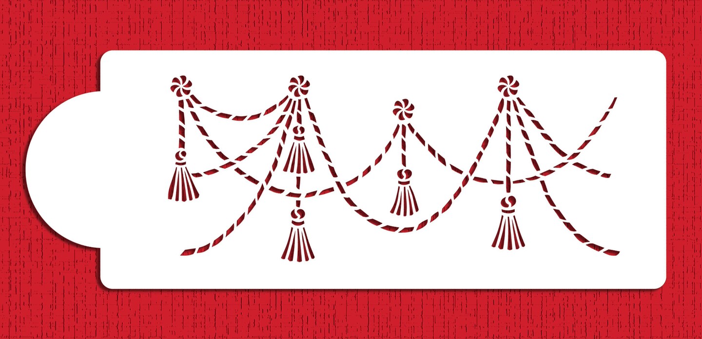 Tassel Swag Cake Stencil Side C766 by Designer Stencils Cake