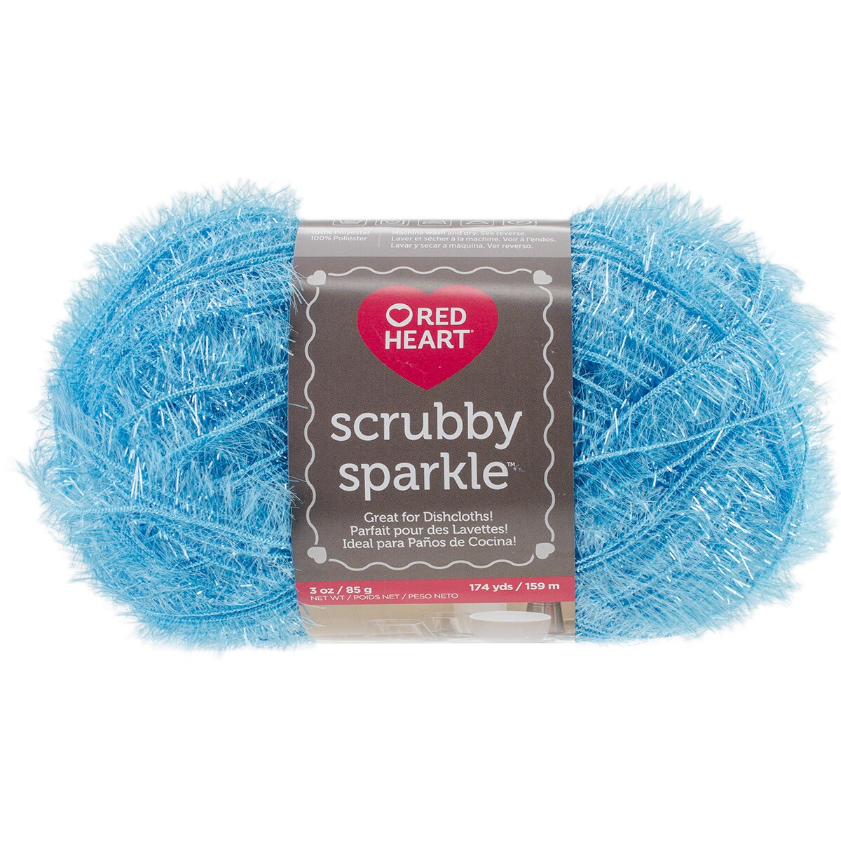 Red Heart Scrubby Sparkle Yarn-Icepop