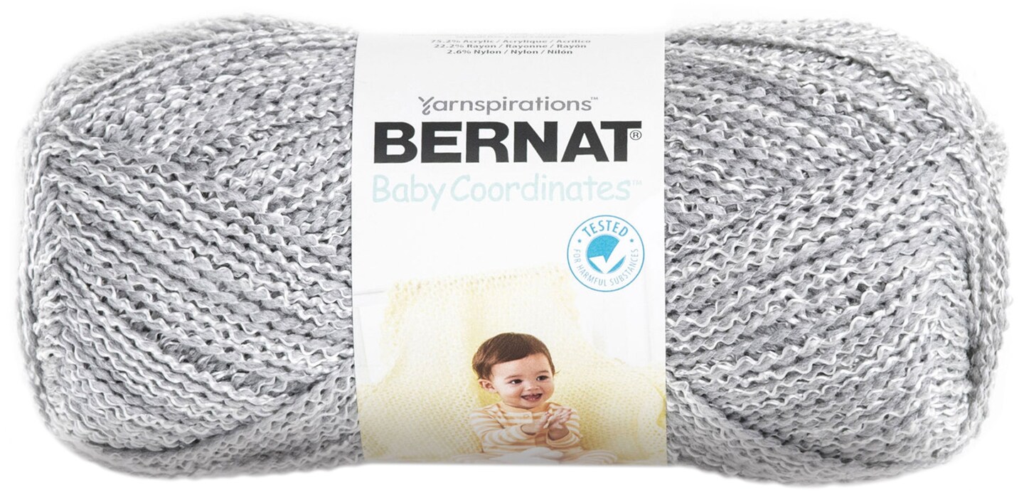 Bernat Baby Coordinates Yarn - Solids-Soft Grey