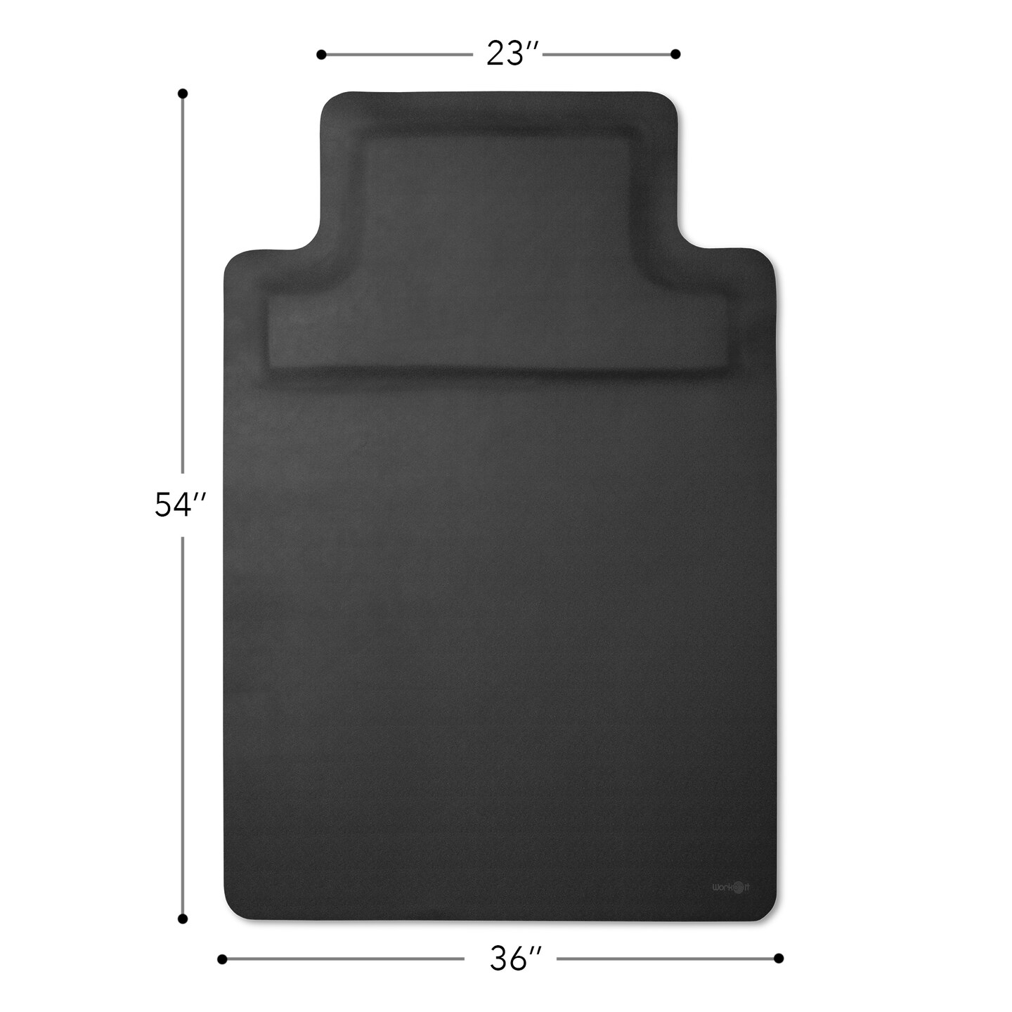 WorkOnIt 54&#x22; x 36&#x22; Anti-Fatigue Chair&#xA0;Mat for Hardwood Floors, Sit or Standing Desk, Black