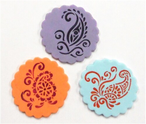 Mini Silk Paisley Cookie Stencils | C726 by Designer Stencils | Cookie Decorating Tools | Baking Stencils for Royal Icing, Airbrush, Dusting Powder | Reusable Plastic Food Grade Stencil for Cookies | Easy to Use & Clean Cookie Stencil