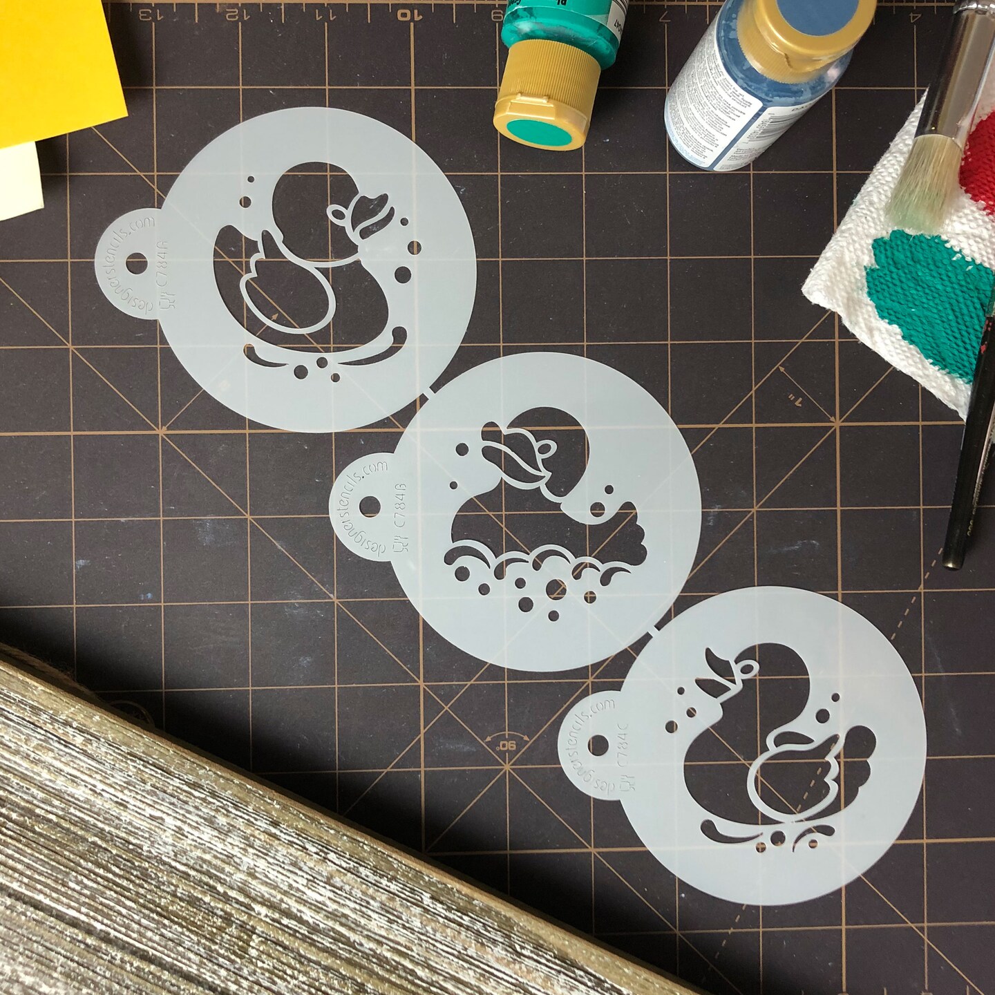 Rubber Duckies Cookie Set | C784 by Designer Stencils | Cookie Decorating Tools | Baking Stencils for Royal Icing, Airbrush, Dusting Powder | Reusable Plastic Food Grade Stencil for Cookies | Easy to Use &#x26; Clean Cookie Stencil
