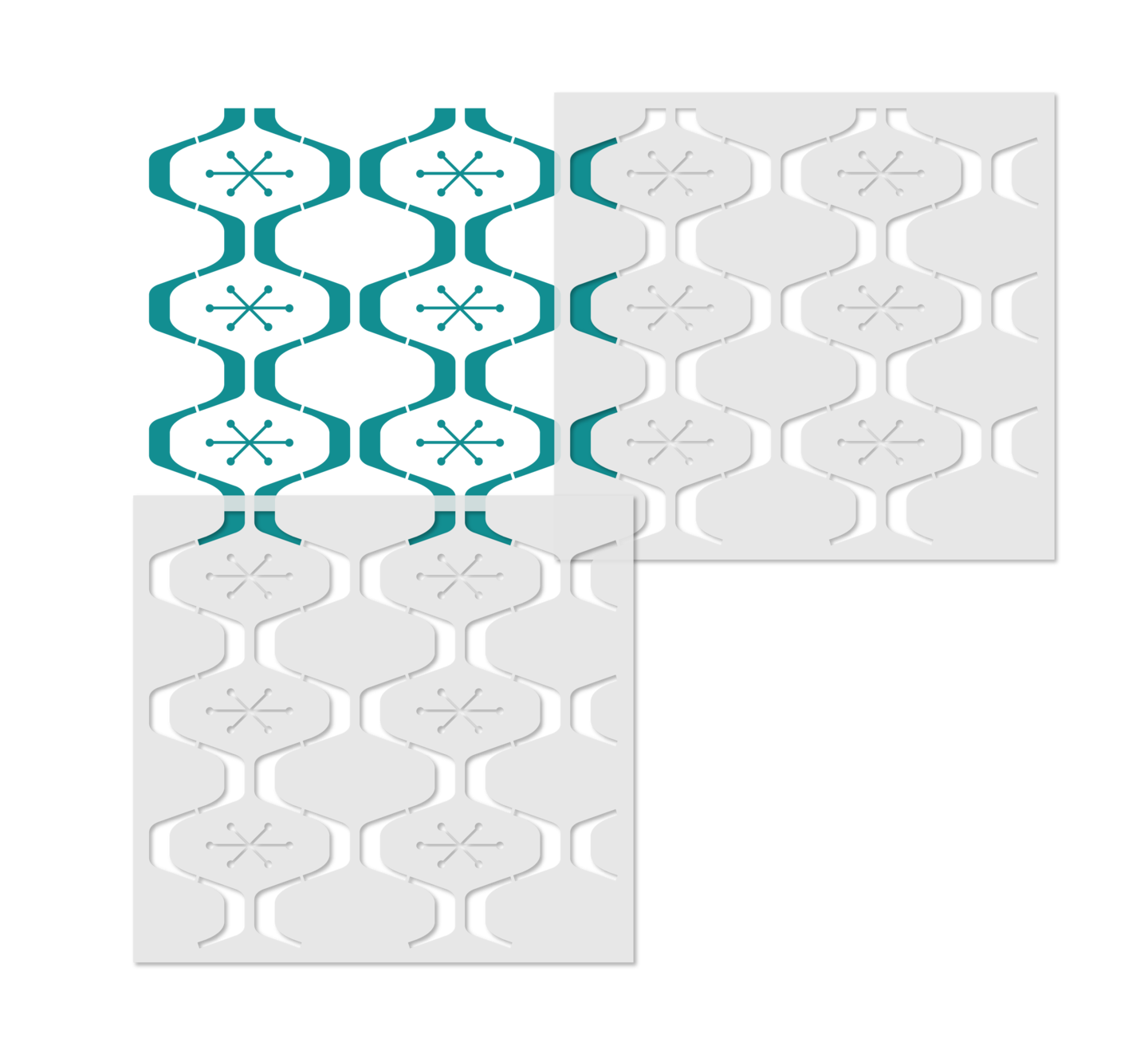 Embossing Atomic Star All Over Wall Stencil | 3742E by Designer Stencils | Pattern Stencils | Reusable Stencils for Painting | Safe & Reusable Template for Wall Decor | Try This Stencil Instead of a Wallpaper | Easy to Use & Clean Art Stencil Pattern