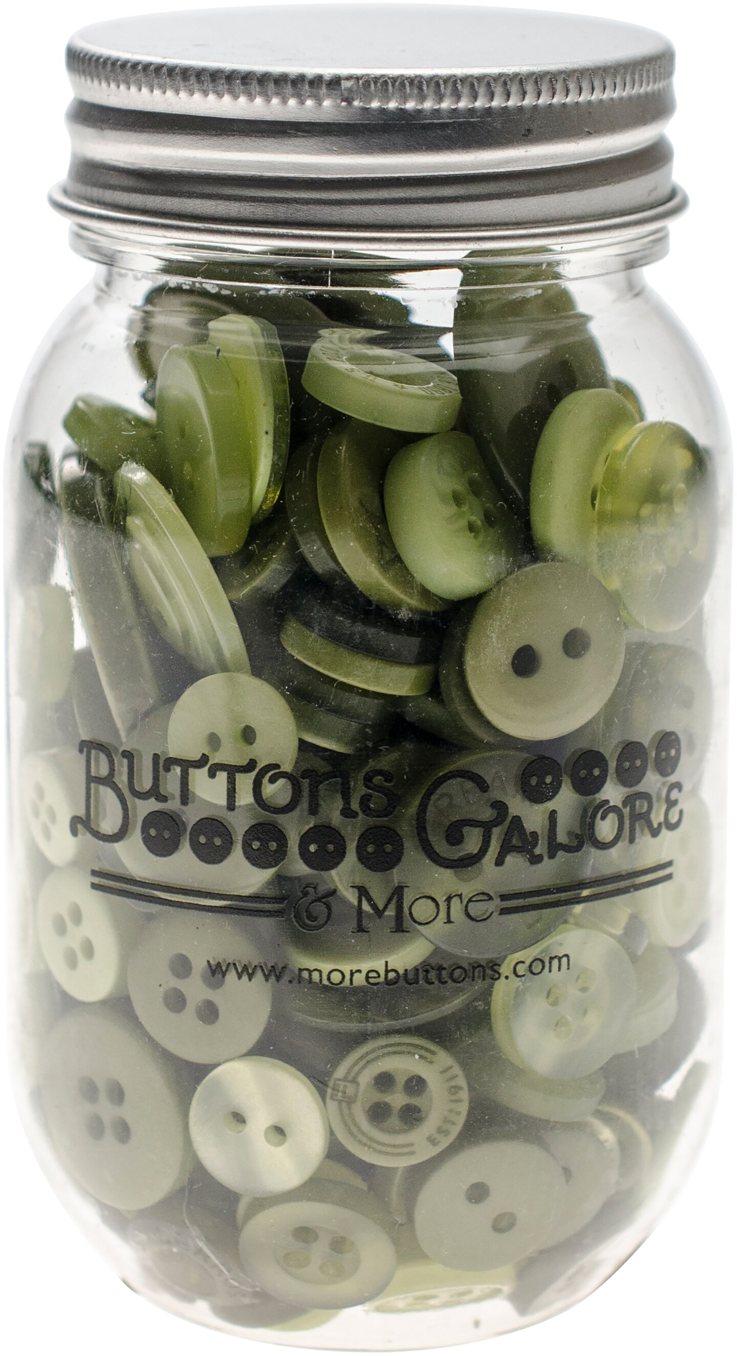 Buttons Galore Button Mason Jars-Leafy Green