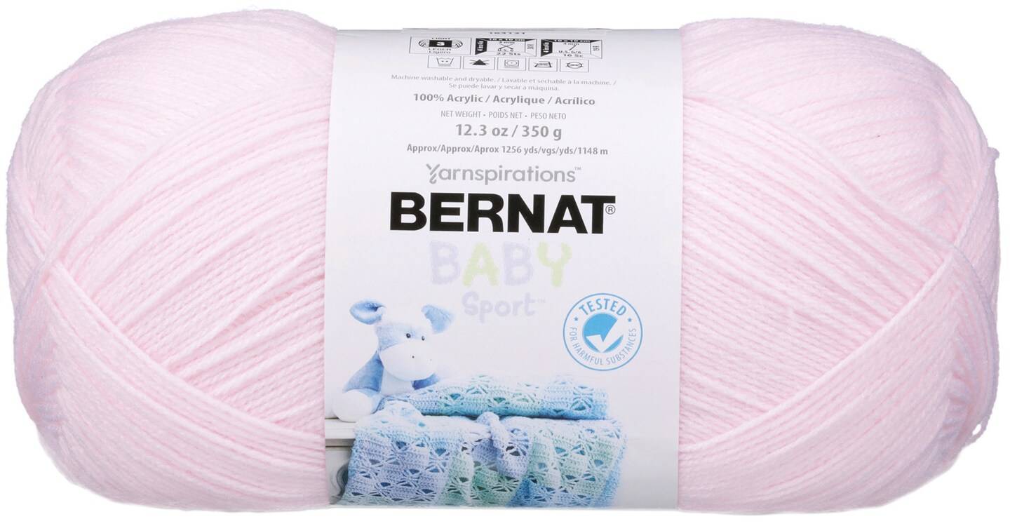 Bernat Big Ball Baby Sport Yarn, Baby Pink