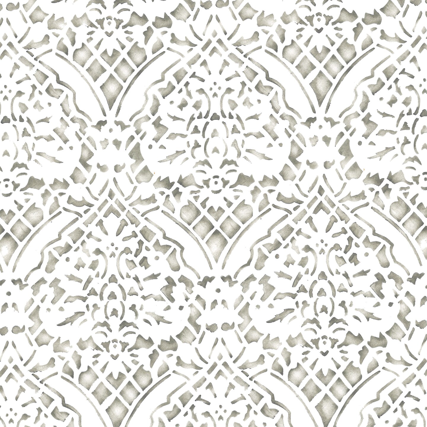 Large Overall Damask Wallpaper Wall Stencil | 2734 by Designer Stencils | Pattern Stencils | Reusable Stencils for Painting | Safe & Reusable Template for Wall Decor | Try This Stencil Instead of a Wallpaper | Easy to Use & Clean Art Stencil Pattern