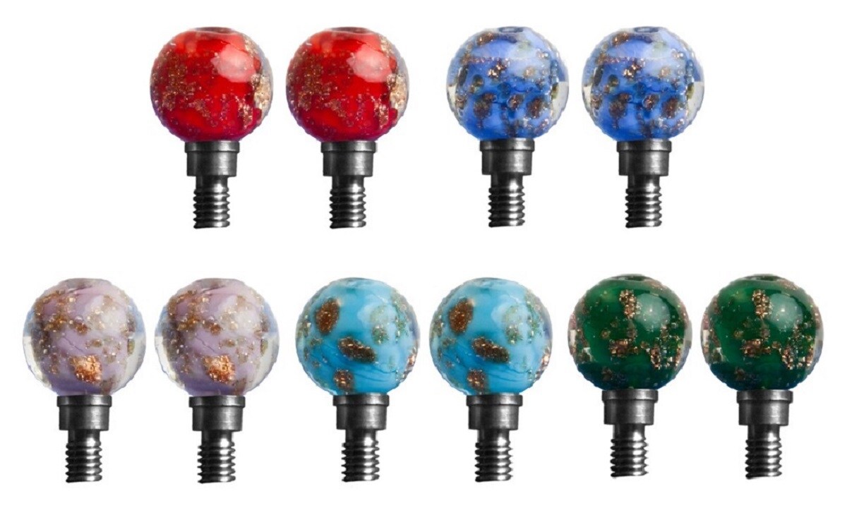 HiyaHiya Interchangeable Cable Glass Bead Stoppers for Small Cable