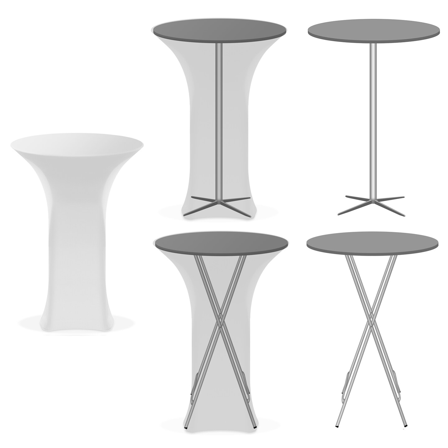 Lann's Linens - Round Highboy Cocktail Table Cover, Stretch Spandex Fitted Tablecloth