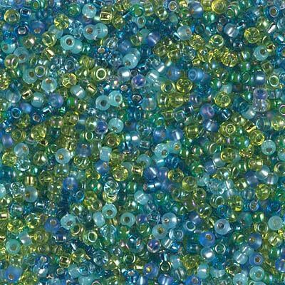Miyuki 11 Round Seed Bead, 11-MIX-16, Mix - Electric Blue Lagoon, 22 grams