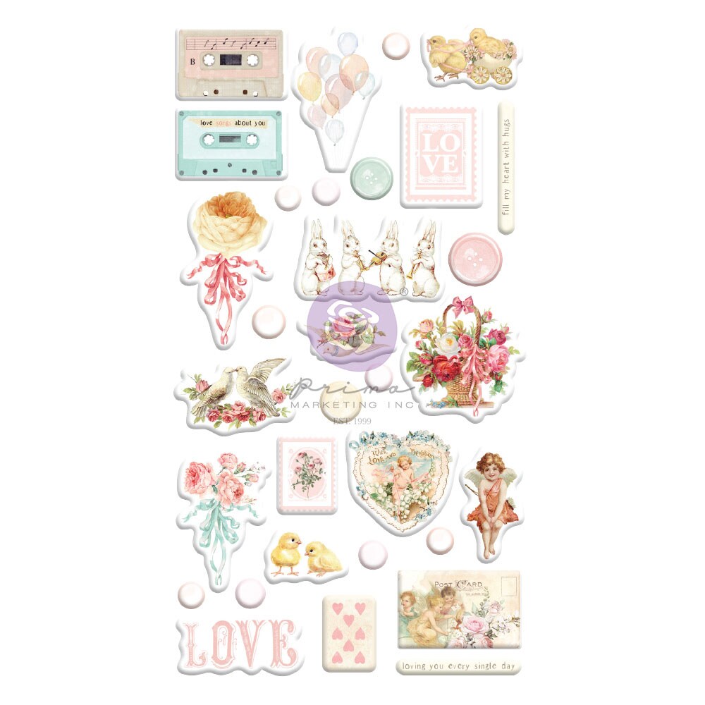 Prima Marketing Inc Magic Love Collection Puffy Stickers - 32 Pcs 655350996802