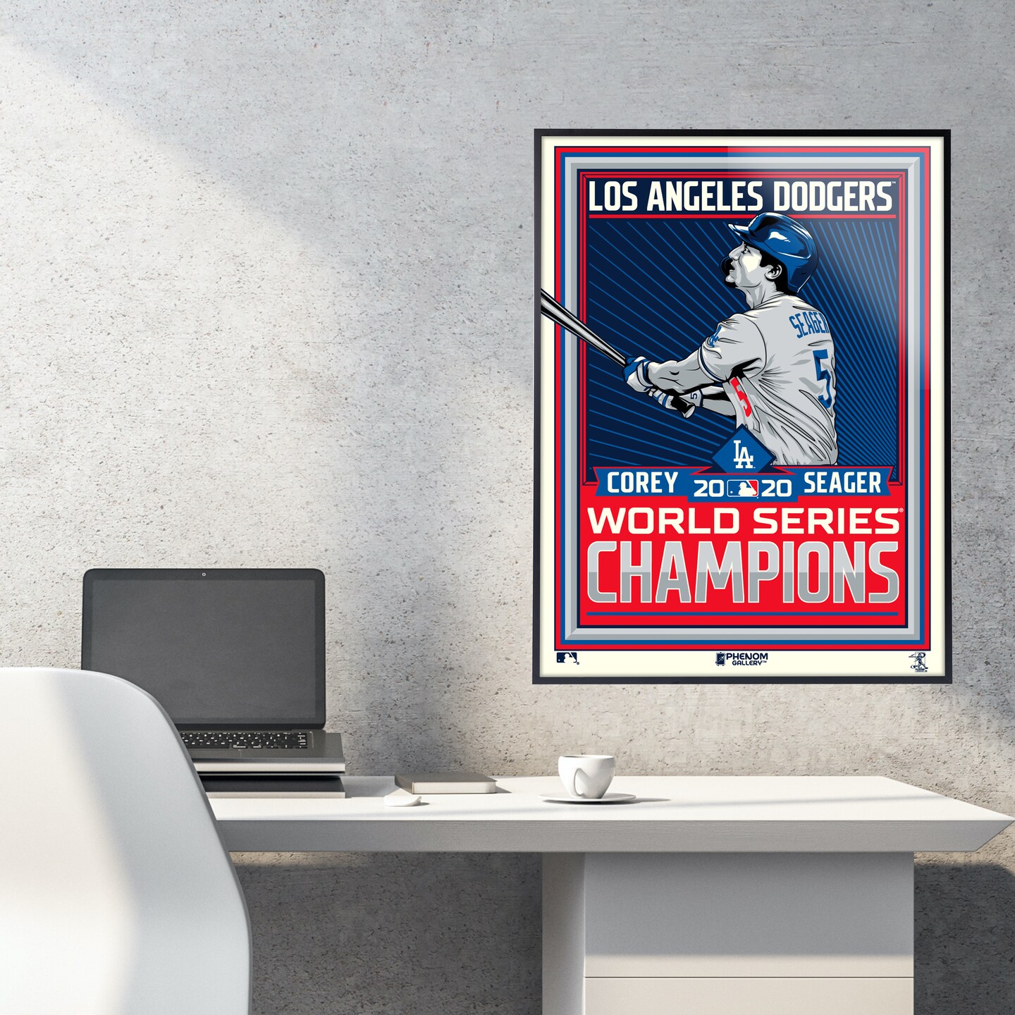 Phenom Gallery Los Angeles Dodgers Corey Seager 2020 World Series Champs 18" x 24" Serigraph