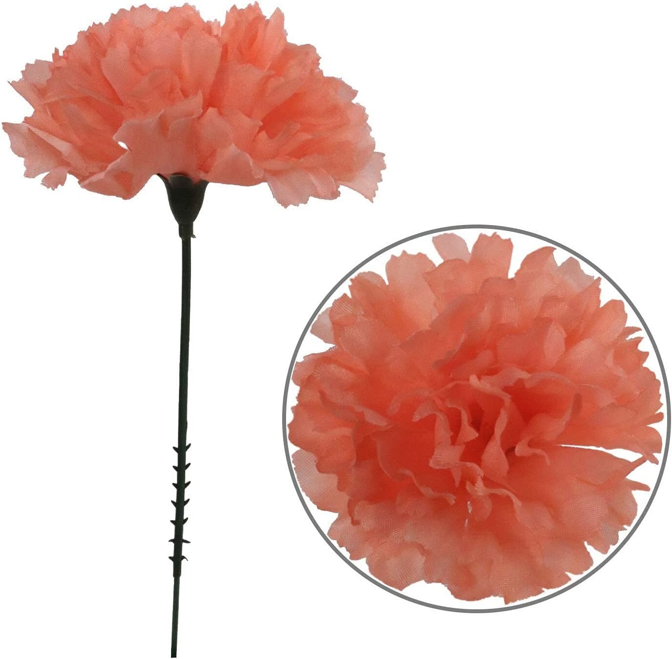 Stunning Peach Artificial Carnations - Pack of 50, Vibrant Faux Floral Picks for Weddings, Crafts, Home Decor - Highly Sought, Realistic Silk Flowers for All Occasions