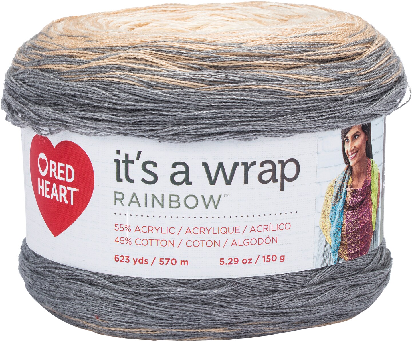 Red Heart It&#x27;s A Wrap Rainbow Yarn-Foggy