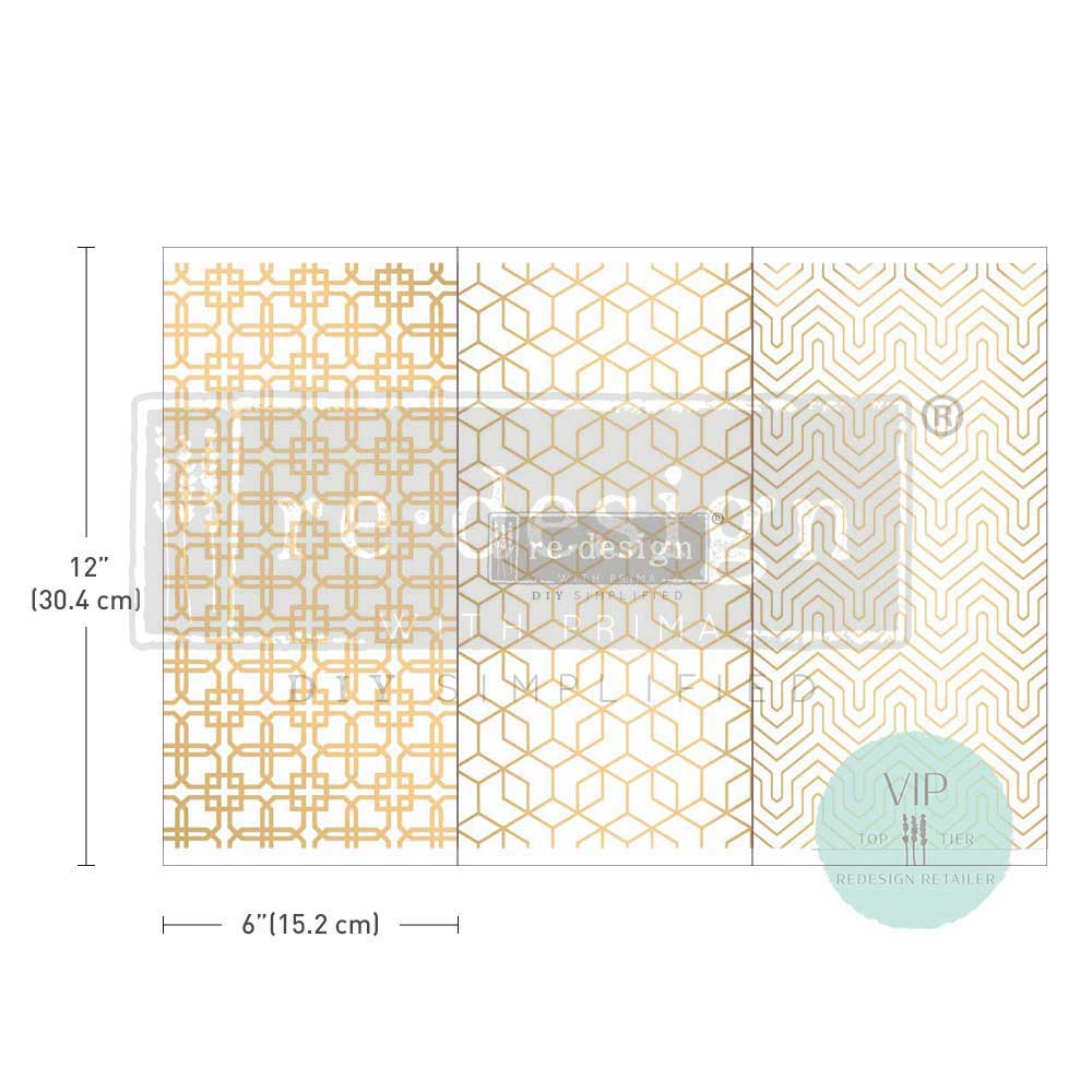 Redesign With Prima Decor Transfers - Motif G?om?trique - 6 sheets , 6&#x22;X12&#x22; 655350656799