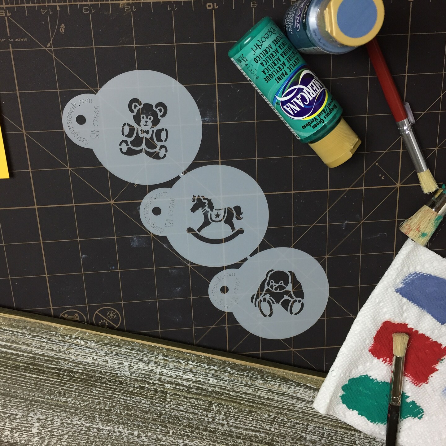 Baby Toys Round Cookie Stencil Sets | C796 by Designer Stencils | Cookie Stencils for Royal Icing, Airbrush, Dusting Powder |