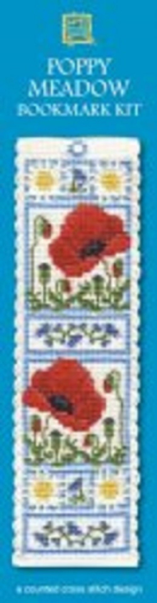 Textile Heritage Poppy Meadow Counted Cross Stitch Bookmark Kit