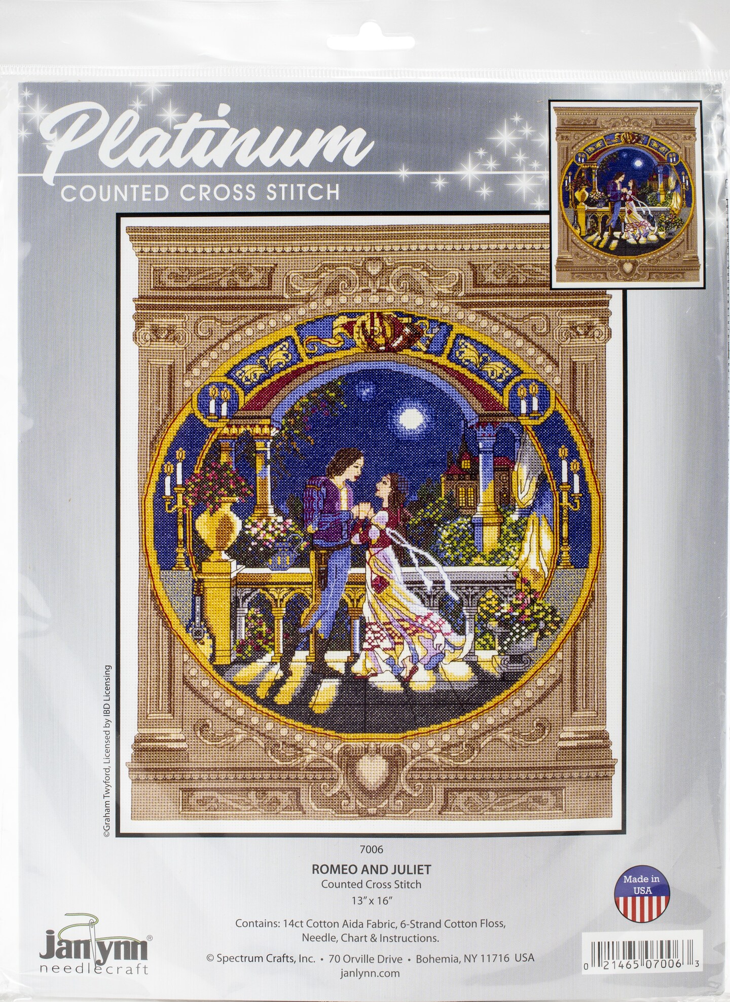 Janlynn Counted Cross Stitch Kit 13"X16"Romeo & Juliet (14 Count