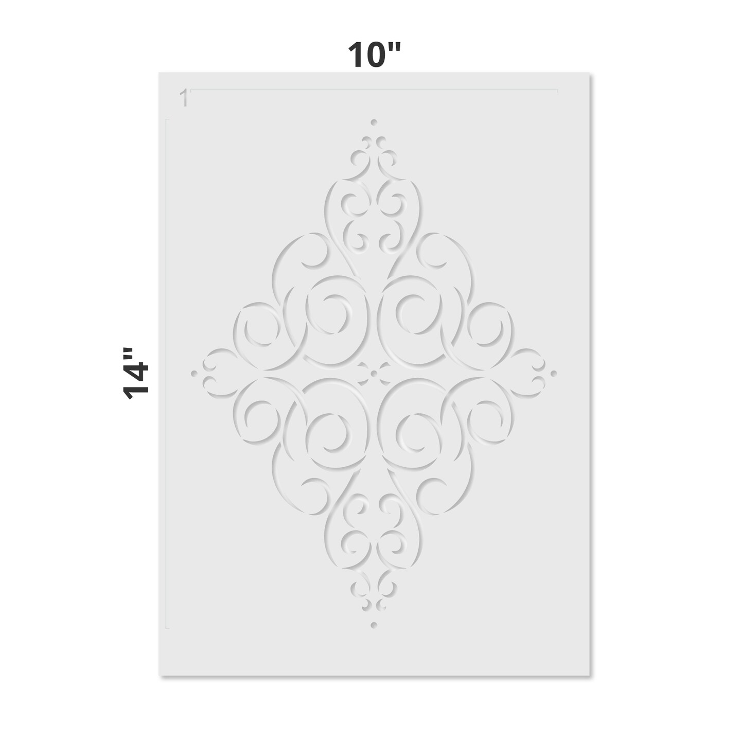 Simple Diamond Medallion Wall Stencil | 3418 by Designer Stencils | Mandala &#x26; Medallion Stencils | Reusable Art Craft Stencils for Painting on Walls, Canvas, Wood | Reusable Plastic Paint Stencil for Home Makeover | Easy to Use &#x26; Clean Art Stencil