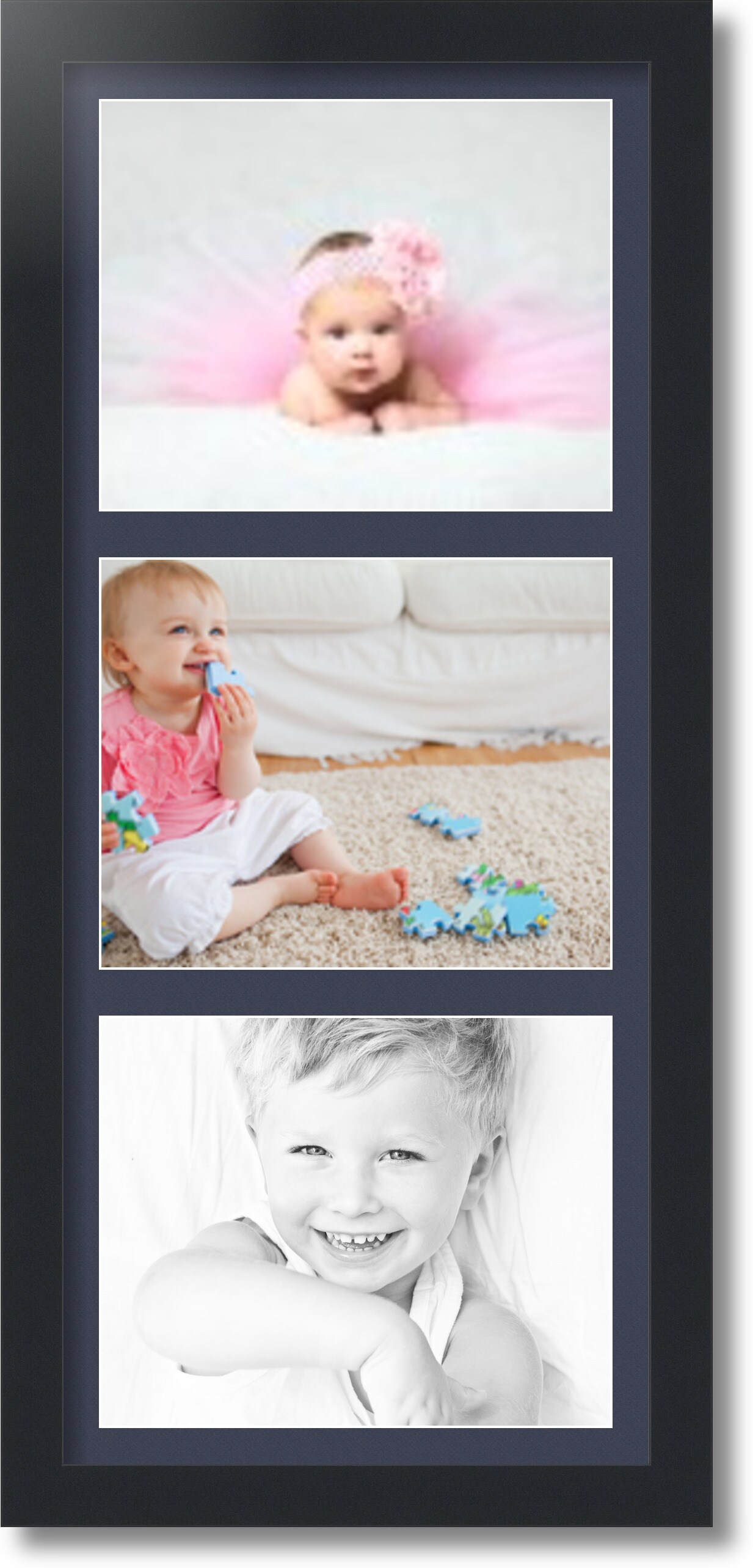 ArtToFrames Collage Photo Picture Frame with 3 - 8x10 inch Openings, Framed in Black with Over 62 Mat Color Options and Plexi Glass (CSM-3926-2156)