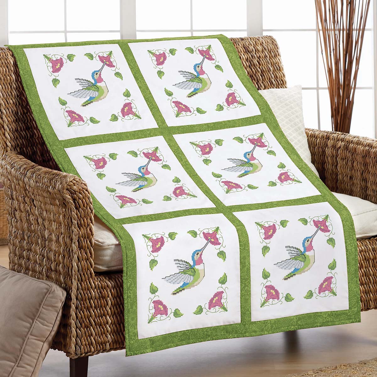 Herrschners Hummingbird Flutter Stamped Cross Stitch Michaels herrschners-hummingbird-flutter-stamped-cross-stitch-michaels