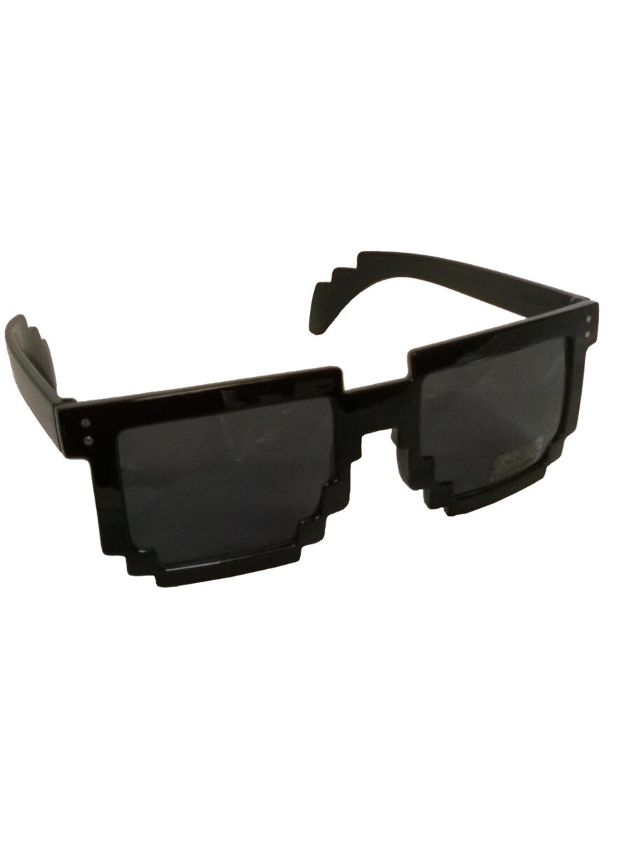 Black 80's 8-Bit Pixelated Videogame Pixels Sunglasses Costume Accessory