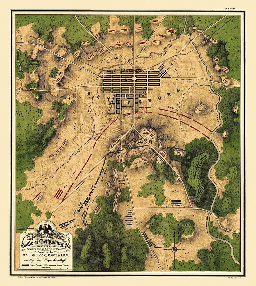 Battle of Gettysburg Pennsylvania - Willcox 1863 by Willcox - Item # VARPDXCWGE0003