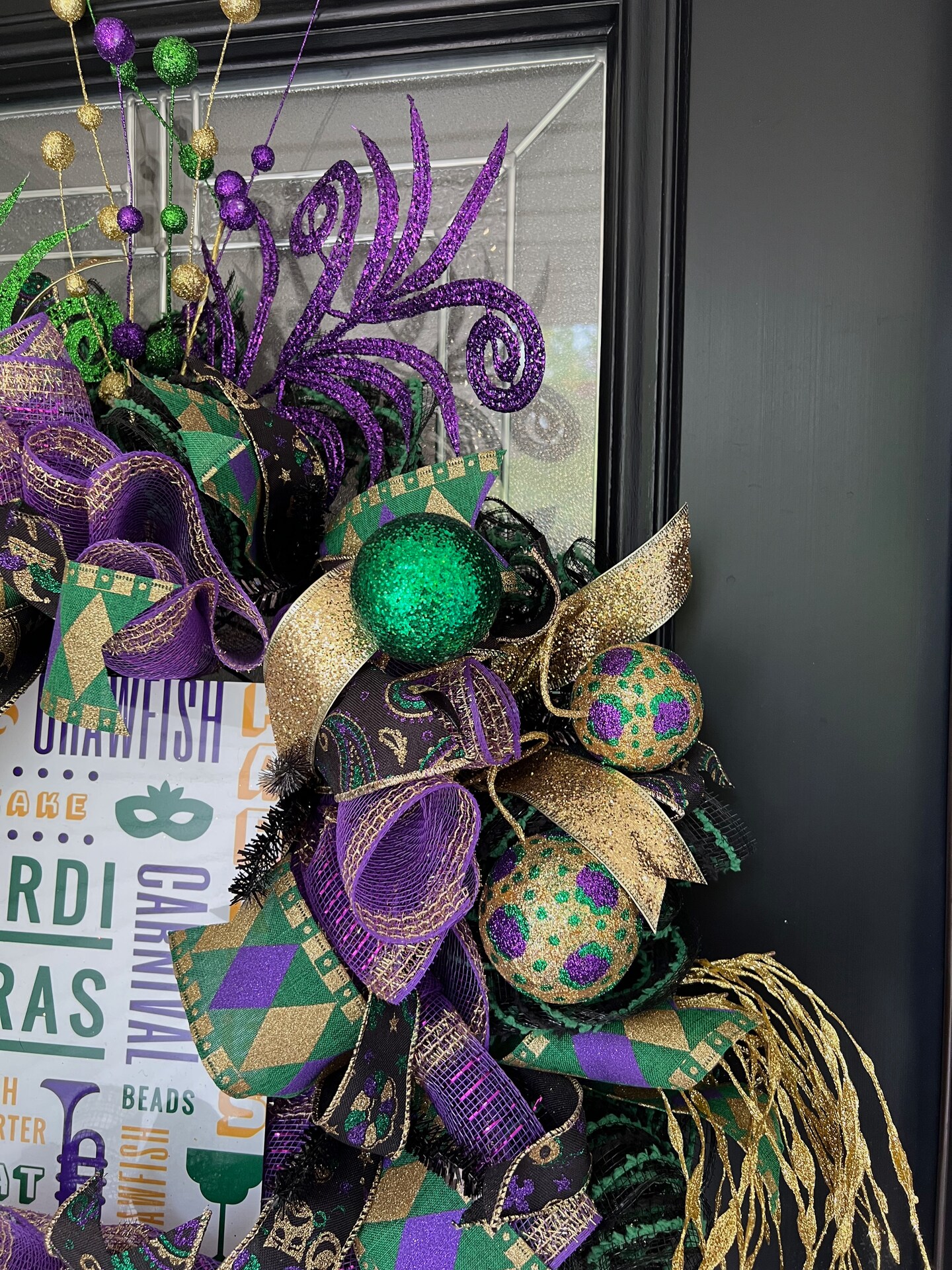 Mardi Gras Tinsel Trees + 2024 Wreath Set