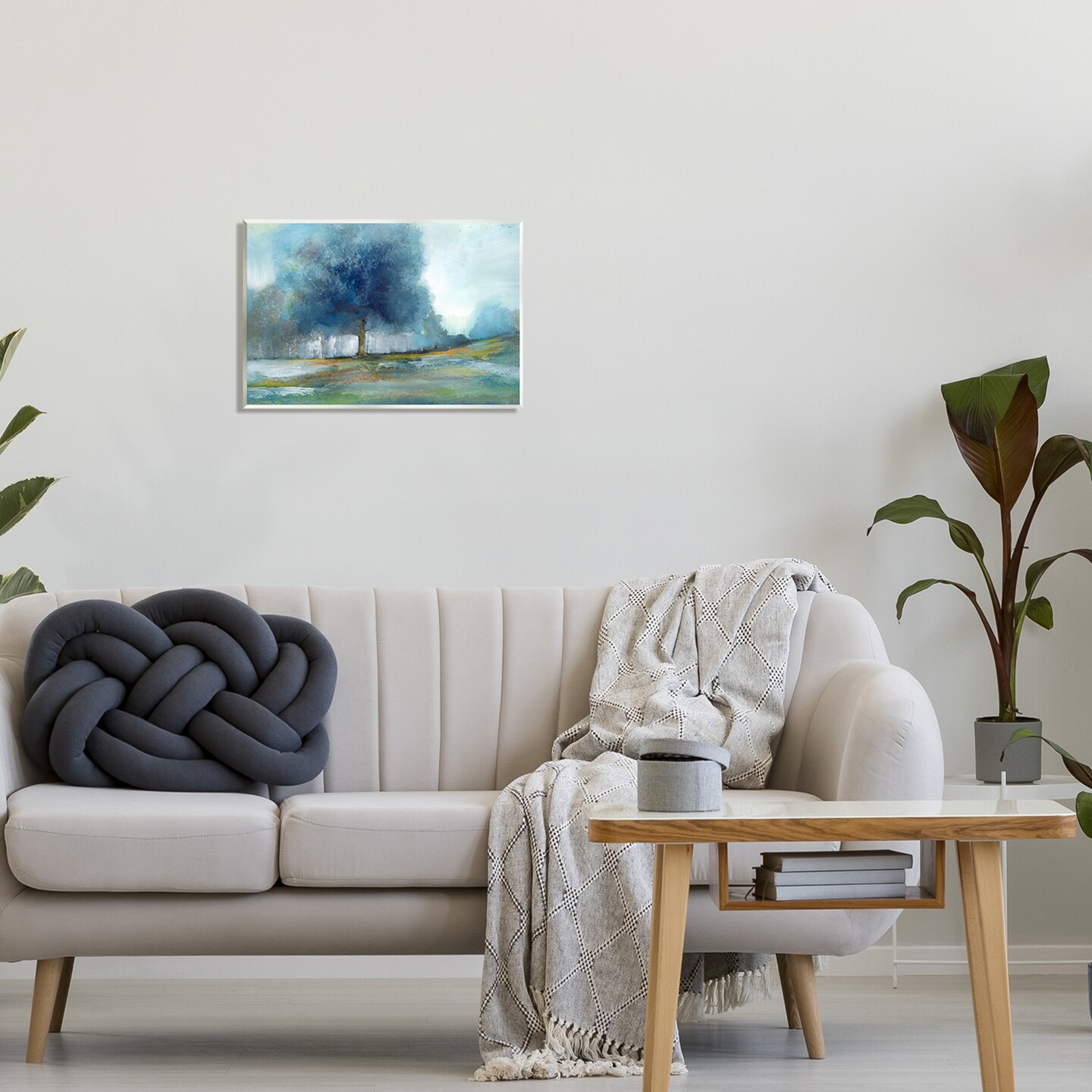 Stupell Industries Rural Blue Tree Abstract Painting Wall Plaque Art