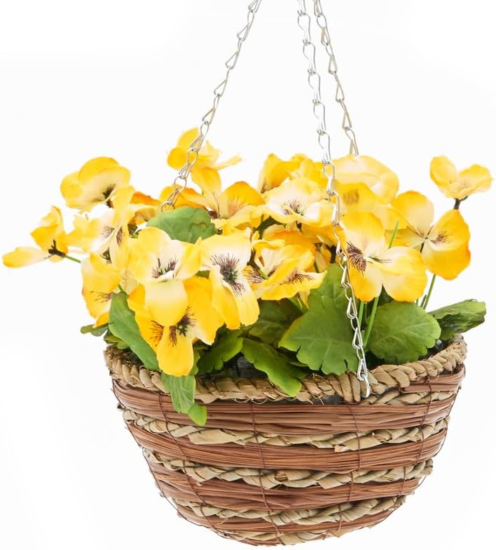 Realistic Artificial Flower Hanging Basket: Perfect for Indoor or Outdoor Decor