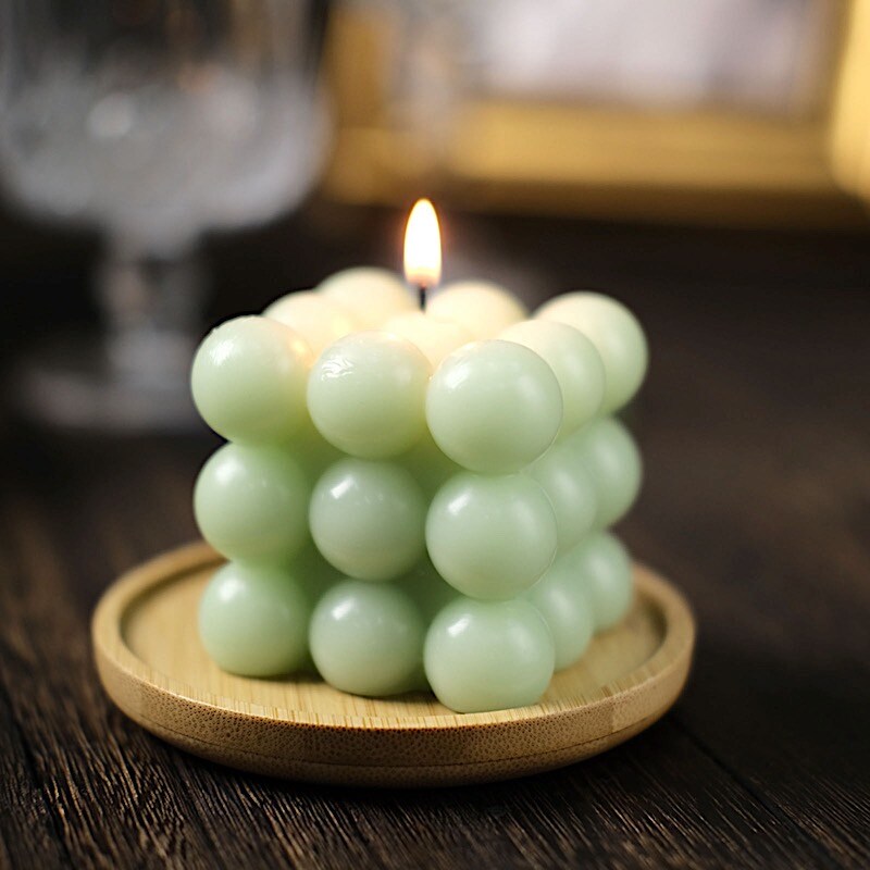 2 Unscented Paraffin Wax CANDLES Bubble Cube