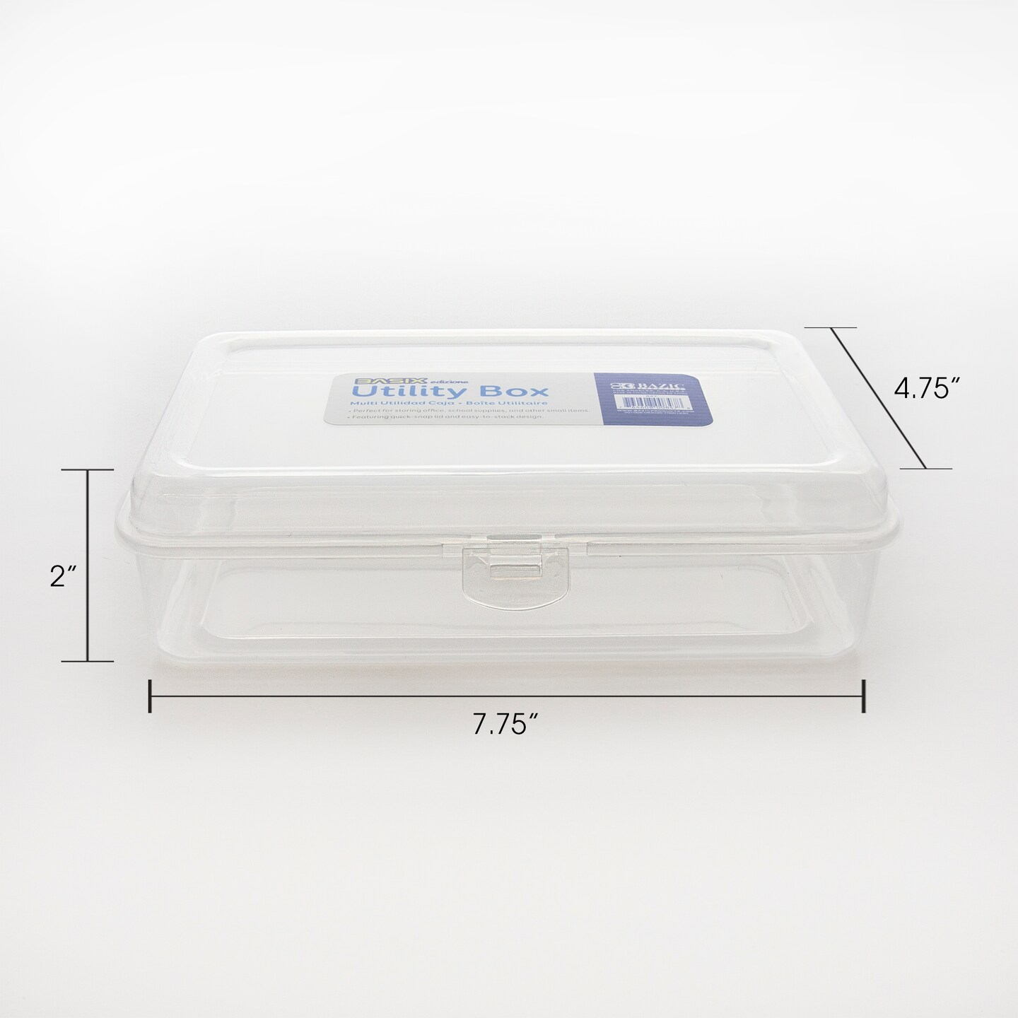 BAZIC Pencil Case Multipurpose Utility Box - Basix Clear