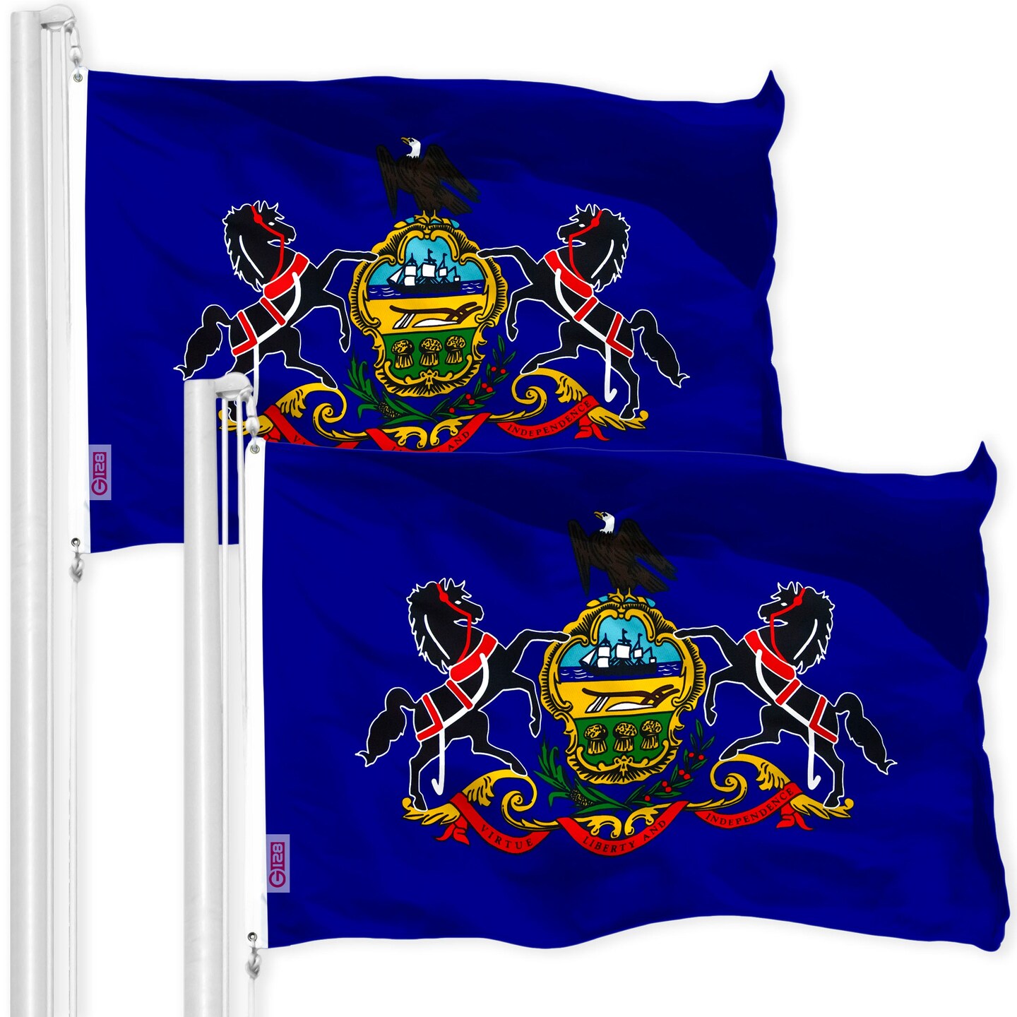 Pennsylvania PA State Flag 3x5 Ft 2-Pack 150D Printed Polyester By G128