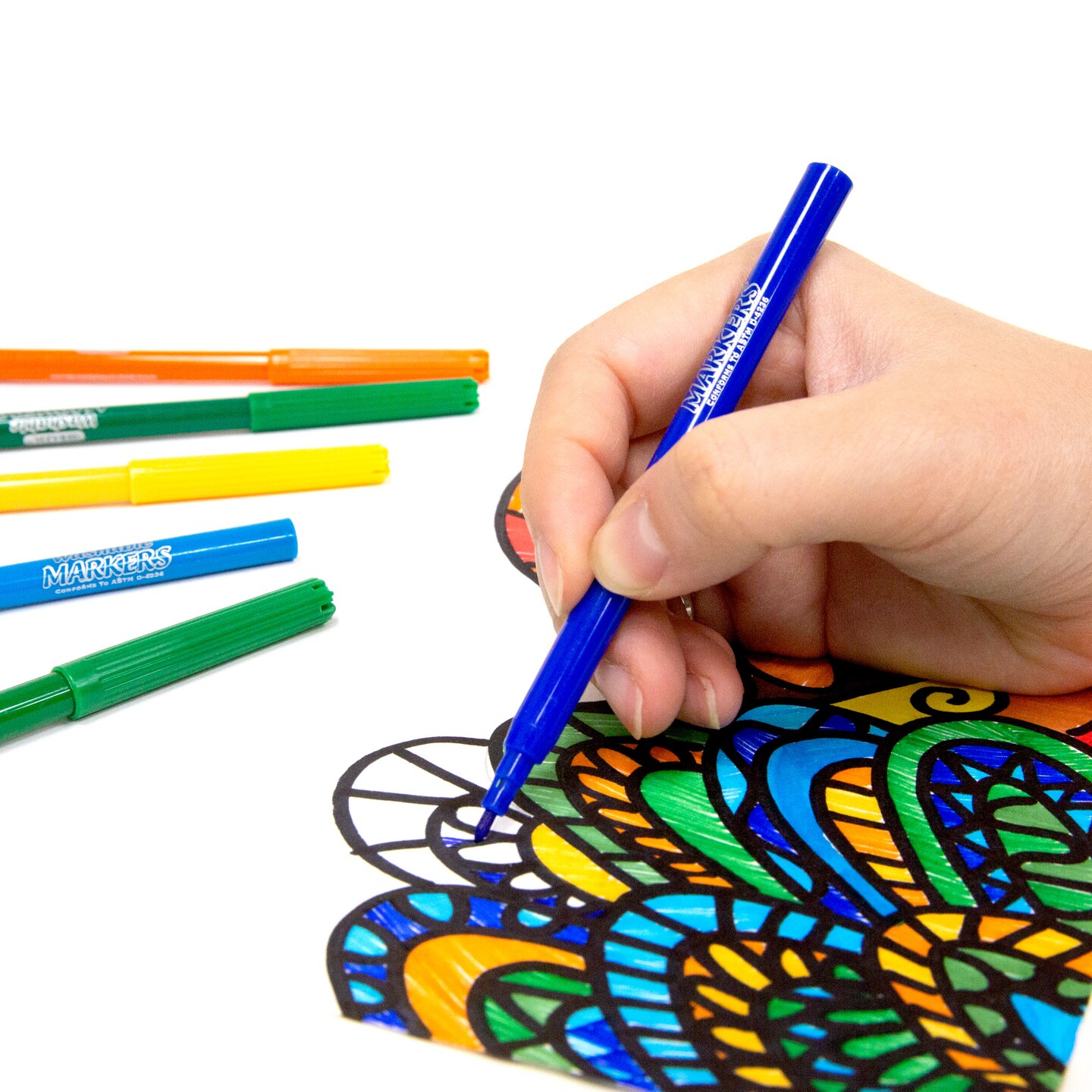 BAZIC Fine Line 12 Classic Colors Washable Markers