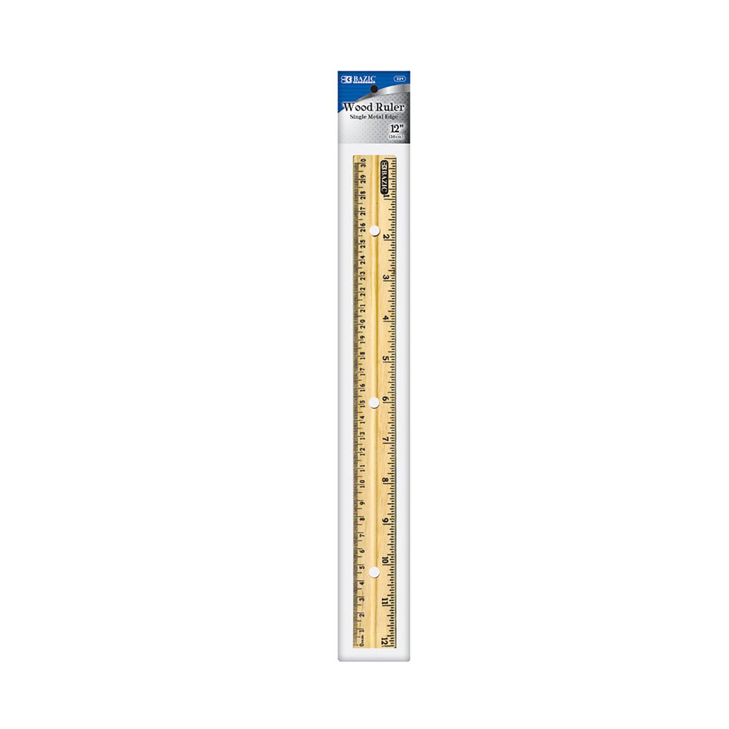 BAZIC Wooden Ruler 12&#x22; (30cm)