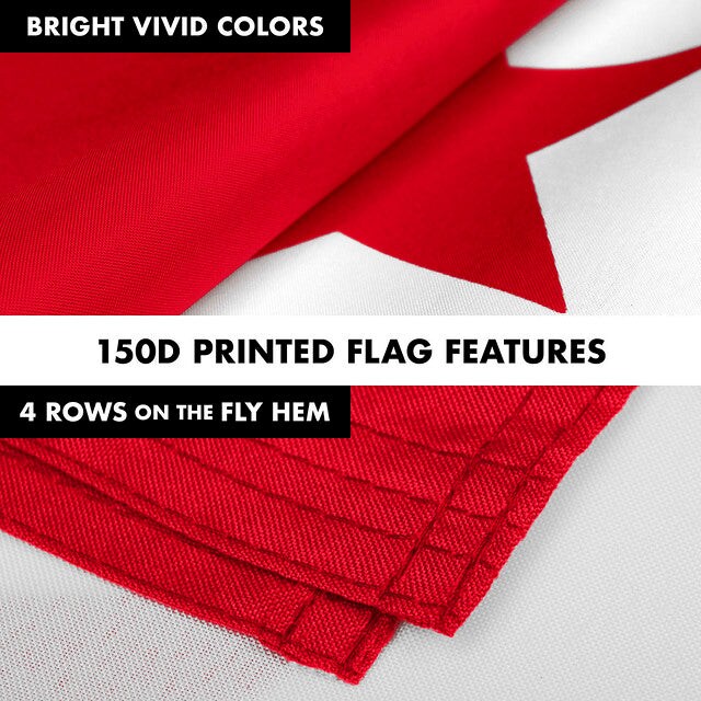 G128 Combo Pack: 6 Feet Tangle Free Spinning Flagpole (Black) Tunisia Tunisian Flag 3x5 ft Printed 150D Brass Grommets (Flag Included) Aluminum Flag Pole