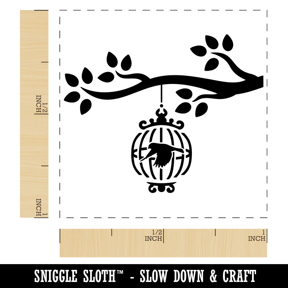 Bird Cage on Tree Branch Self-Inking Rubber Stamp Ink Stamper | Michaels