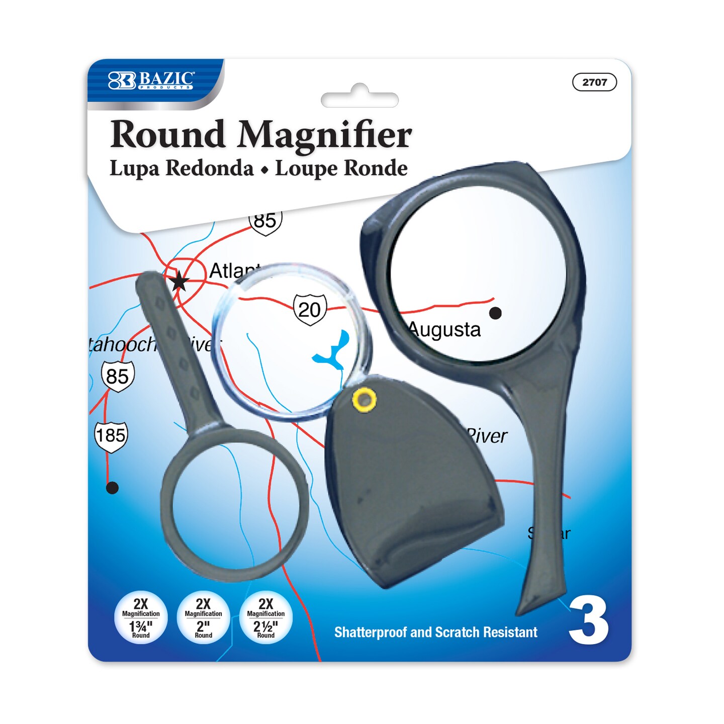 BAZIC 2x Magnifier Sets (3/Pack)