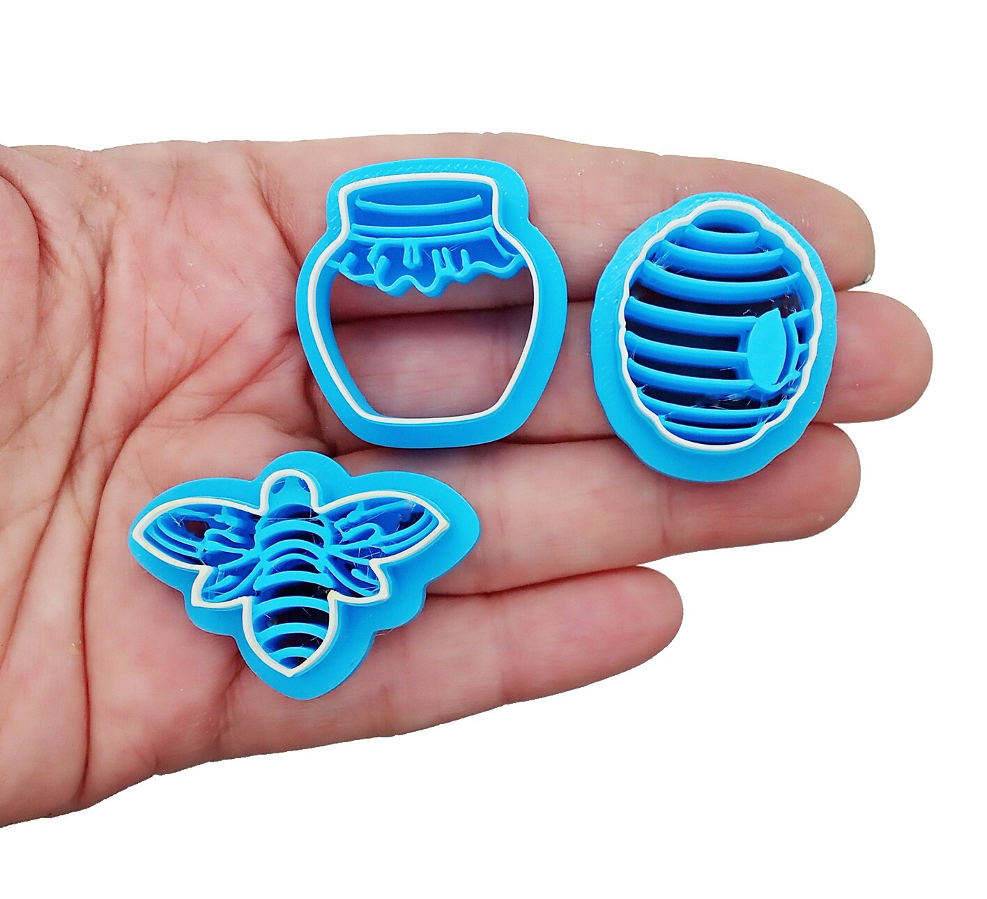 Bee Clay Cutter Set, 3 pcs, Small Honey Pot and Bee Hive, Adorabilities