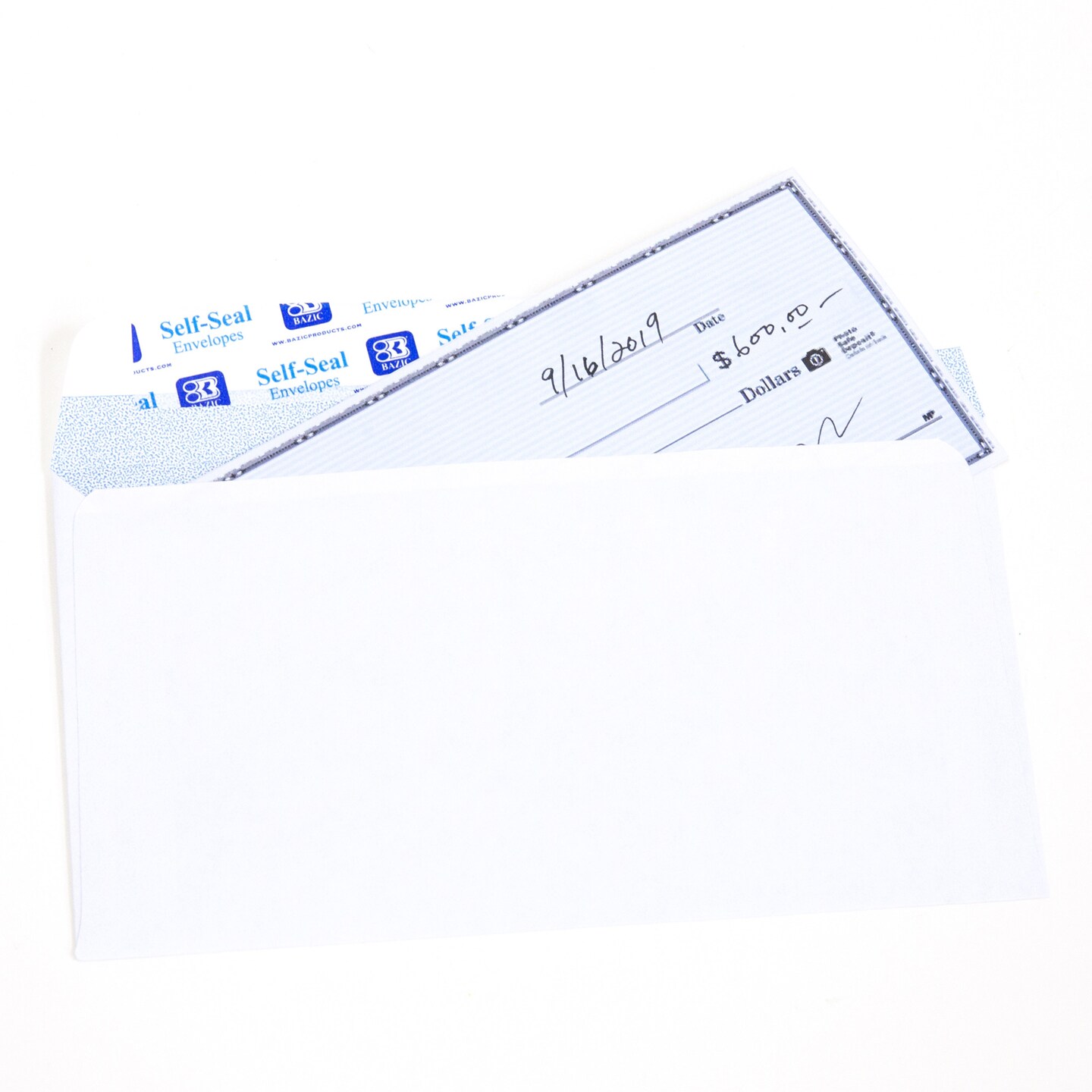 BAZIC #10 Self-Seal White Envelope (50/Pack)
