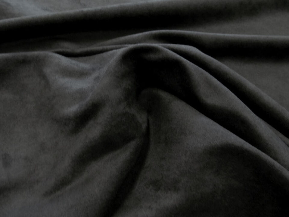 58&#x22; Wide Microsuede Faux Black Fabric Upholstery